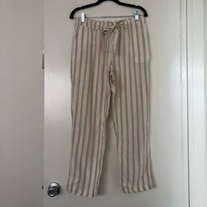 Mango Linen Stripe Pants Size M